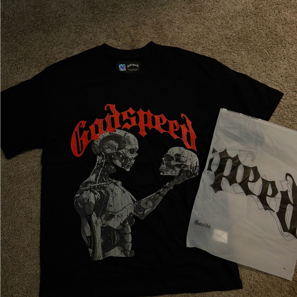 Godspeed Black Short Sleeve Graphic Tee with Red Logo